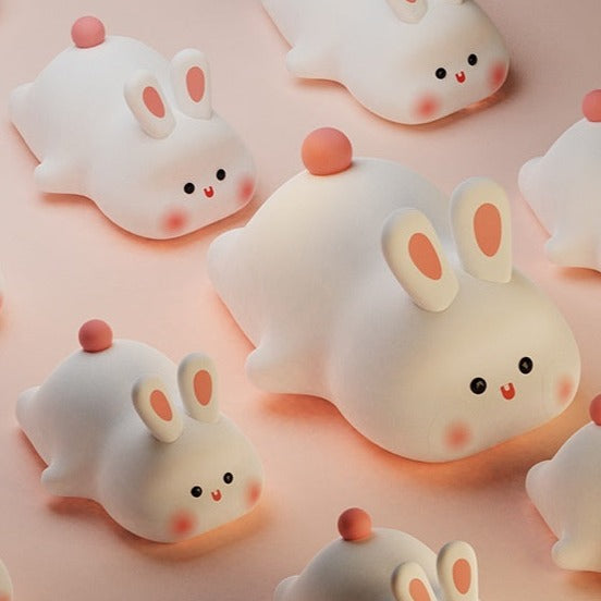 Big Bunny Glow: Silicone Rabbit Night Light with a Big Face