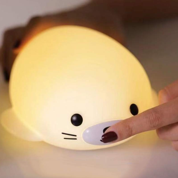 Cute Seal Glow: Silicone Night Light